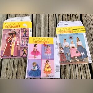Lot MCCALLS Costume Sewing Patterns Poodle Skirt Fairy Geisha Girls DIY Pattern